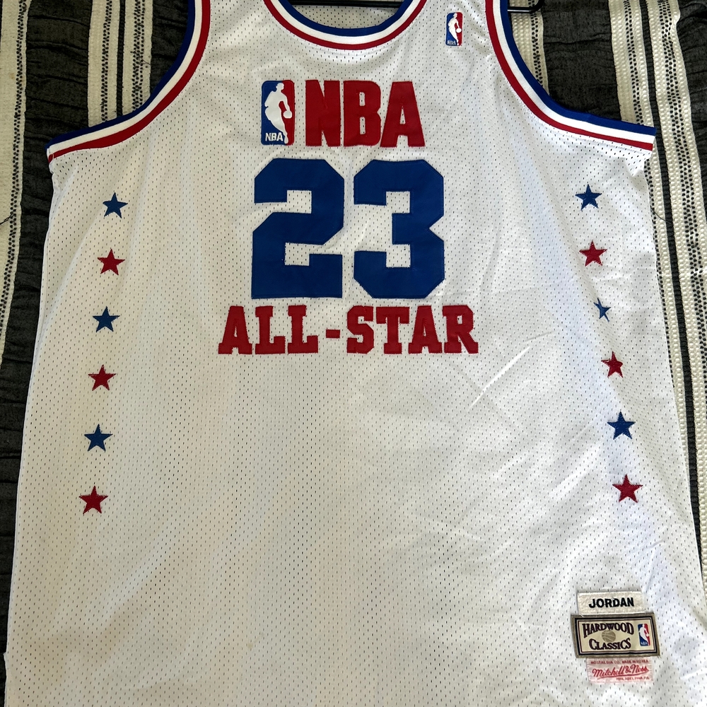 Mitchell & Ness NBA All-Star White Jersey with Red and Blue Accents
